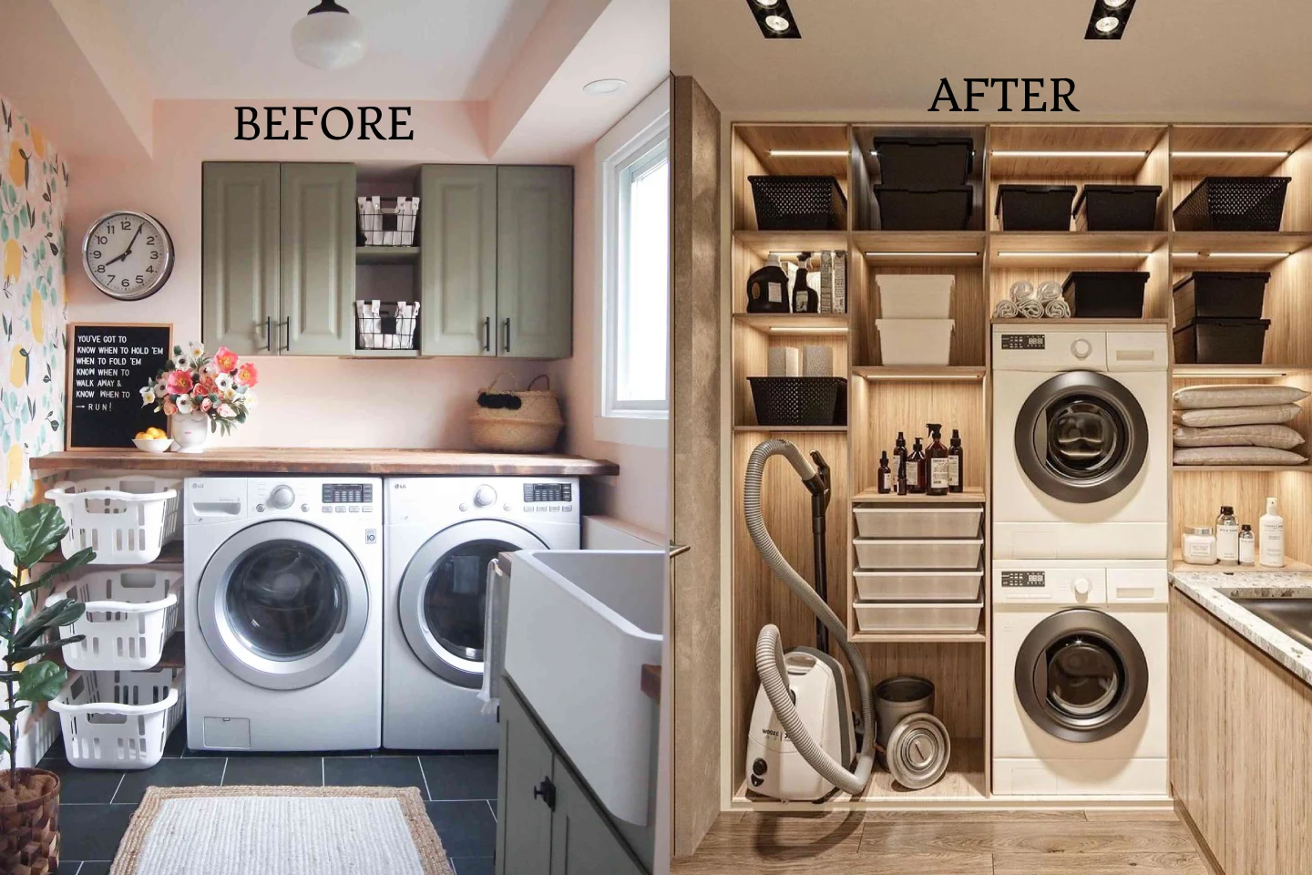 laundry room renovation before and after