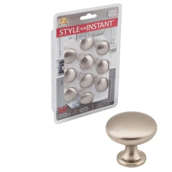 1-3/16" Diameter Madison Retail Packaged Cabinet Mushroom Knob