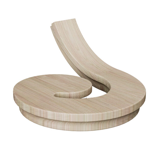 7430 Left Hand Volute Wood Handrail Fitting