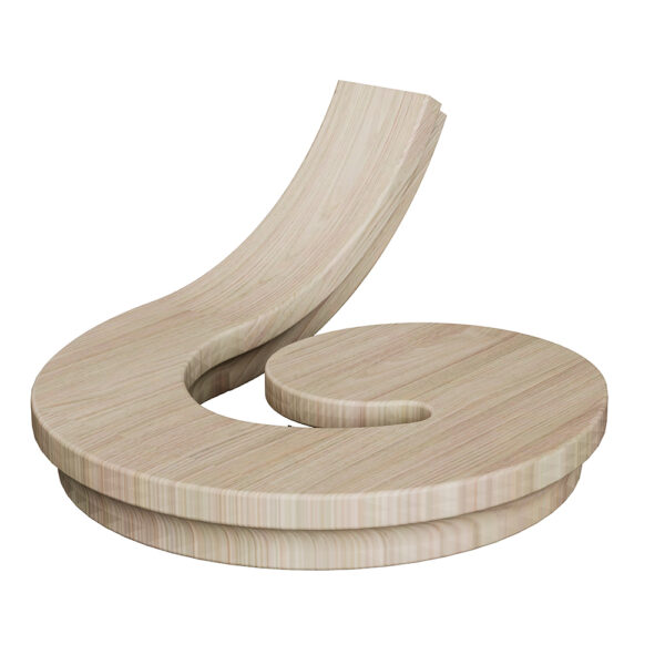 7435 Right Hand Volute Wood Handrail Fitting
