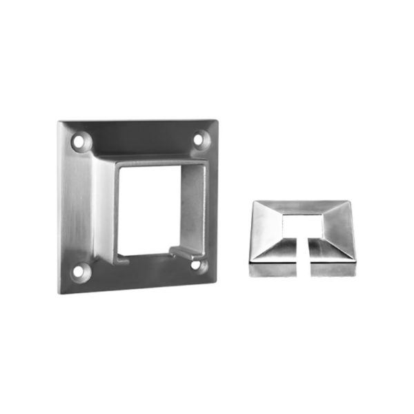 Square Glass Cap Rail Wall Mount Flange