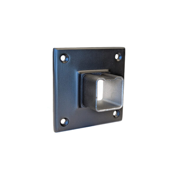 Wall Mount Flange for Square Rail – 40 x 40 x 2 mm – Satin Black