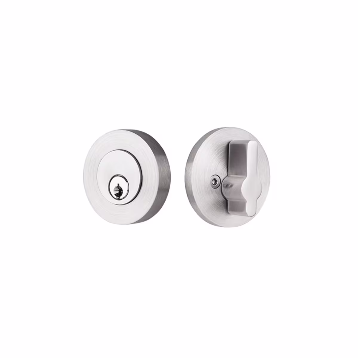 Stainless Steel Modern Disc Keyed Deadbolt