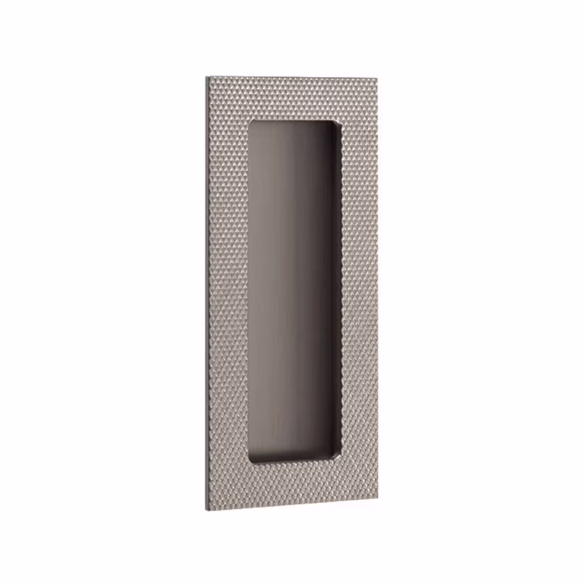 Modern Rectangular Knurled Flush Pull with Plain Pocket